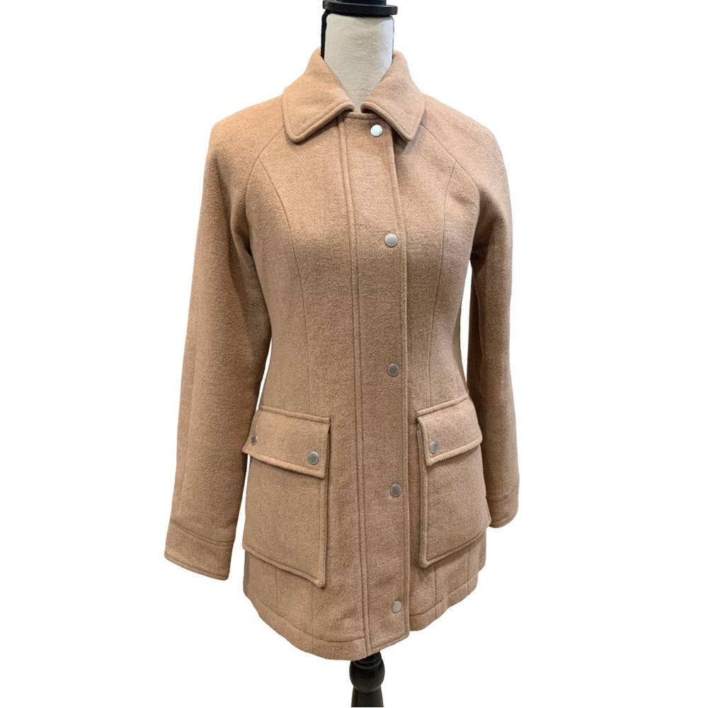 Avec Les Filles Lined Wool Blend Coat Toffee Size XS